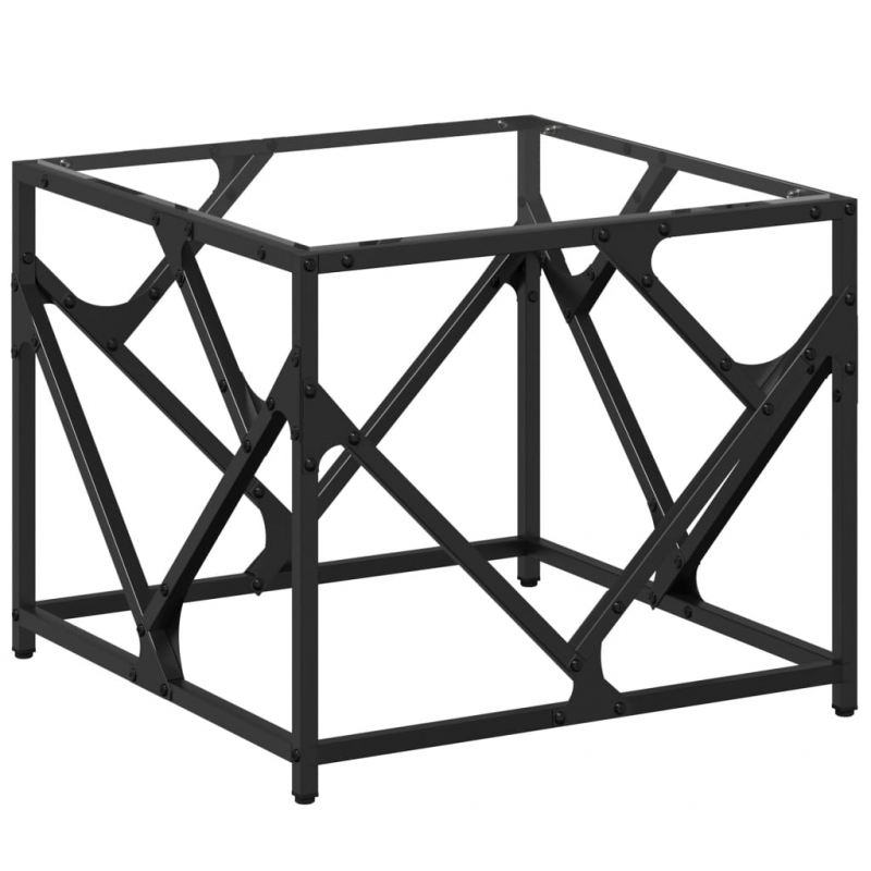 Couchtisch mit Glasplatte Transparent 50x50x41 cm Stahl