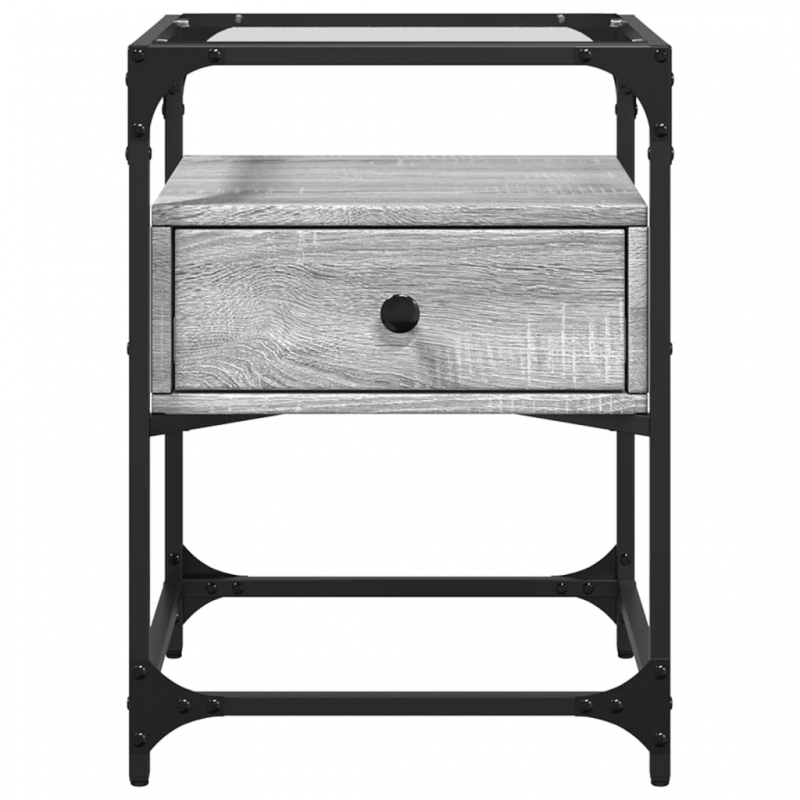 Nachttische 2 Stk. Grau Sonoma 40x40x55 cm Holzwerkstoff