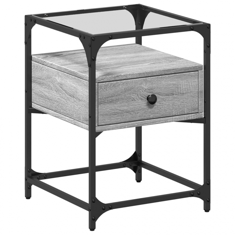 Nachttische 2 Stk. Grau Sonoma 40x40x55 cm Holzwerkstoff