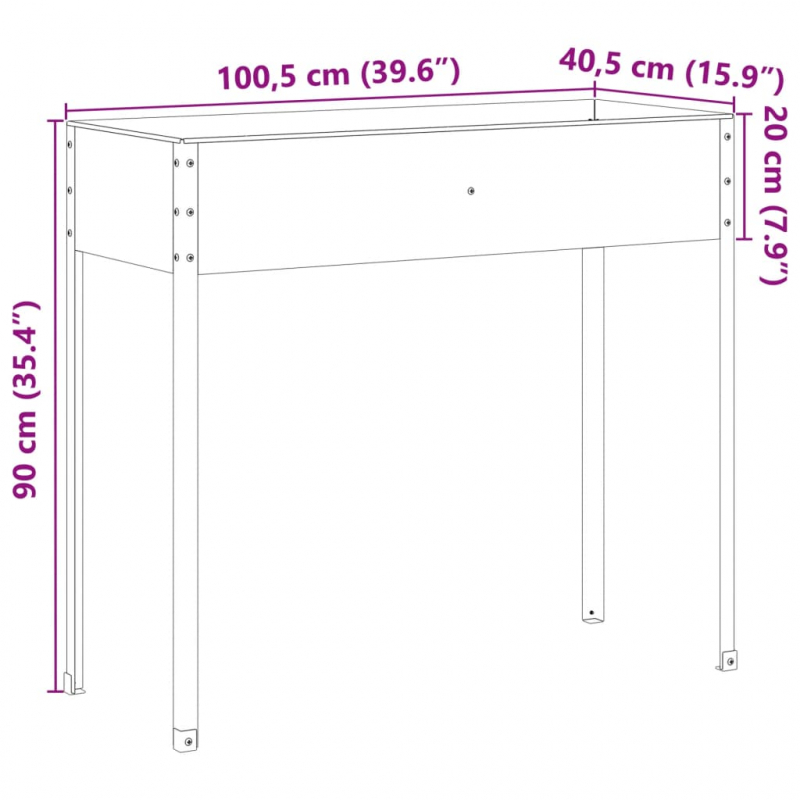 Pflanzkübel 100,5x40,5x90 cm Cortenstahl