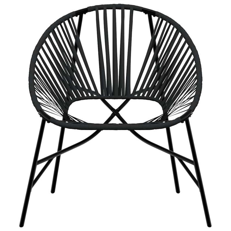 Gartenstuhl in Ei-Form Schwarz Poly Rattan