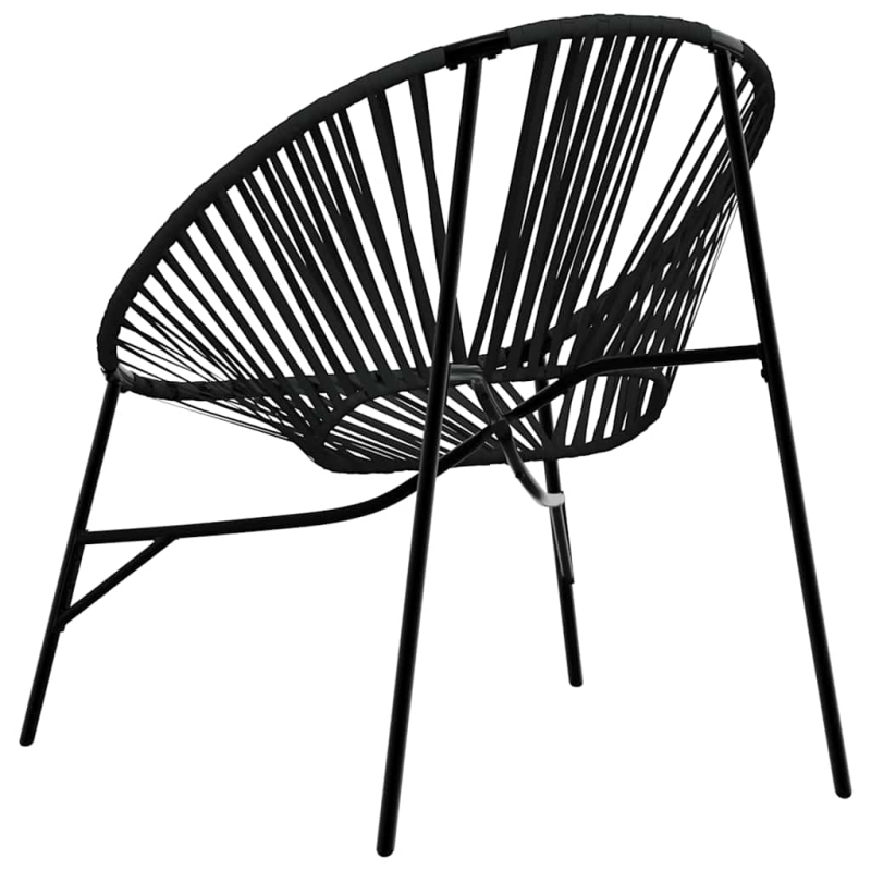 Gartenstuhl in Ei-Form Schwarz Poly Rattan