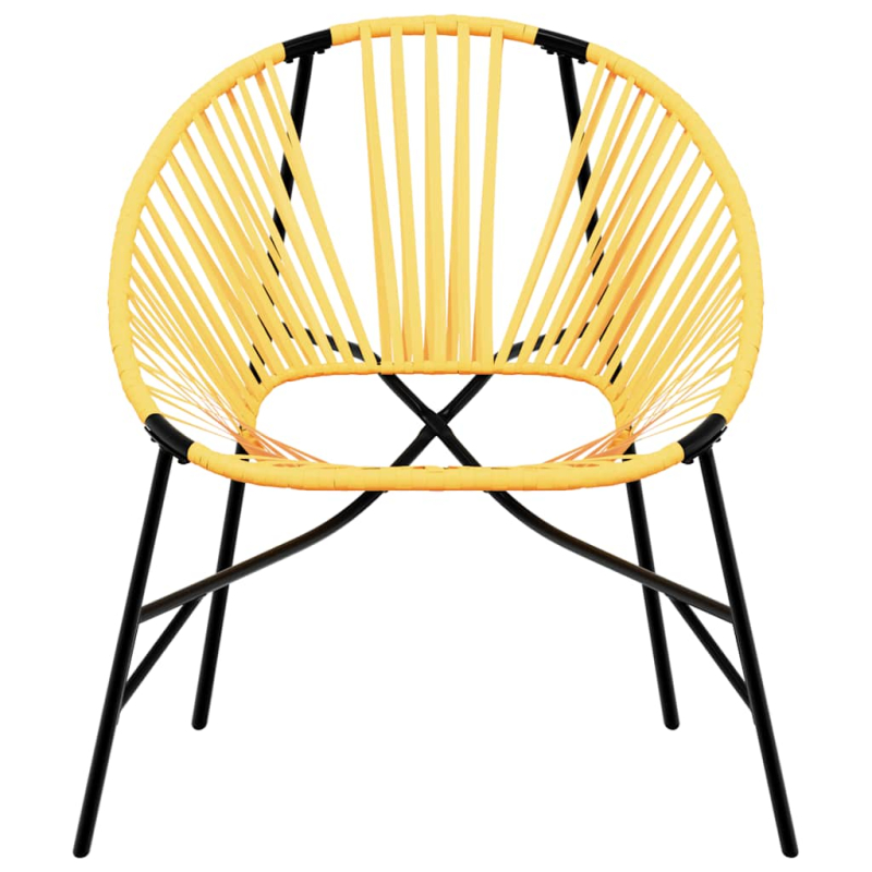 Gartenstuhl in Ei-Form Schwarz und Gelb Poly Rattan