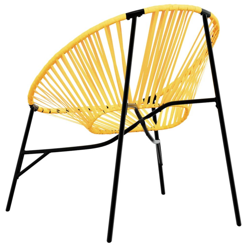 Gartenstuhl in Ei-Form Schwarz und Gelb Poly Rattan
