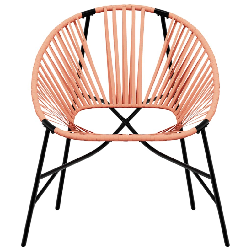 Gartenstuhl in Ei-Form Schwarz und Orange Poly Rattan