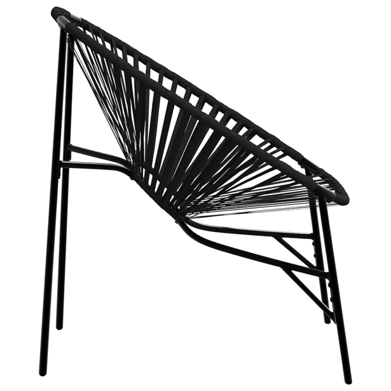 Gartenstuhl-Set 3-tlg. Schwarz Poly Rattan