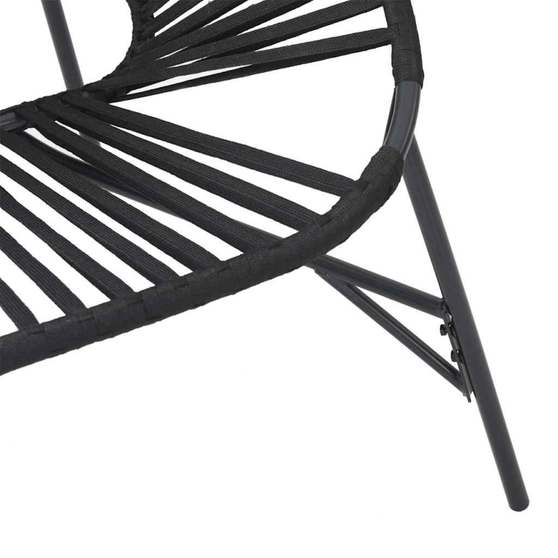 Gartenstuhl-Set 3-tlg. Schwarz Poly Rattan