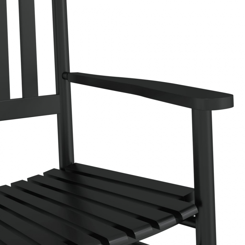 Schaukelstühle mit Gebogenen Sitzen 2 Stk. Schwarz Pappelholz
