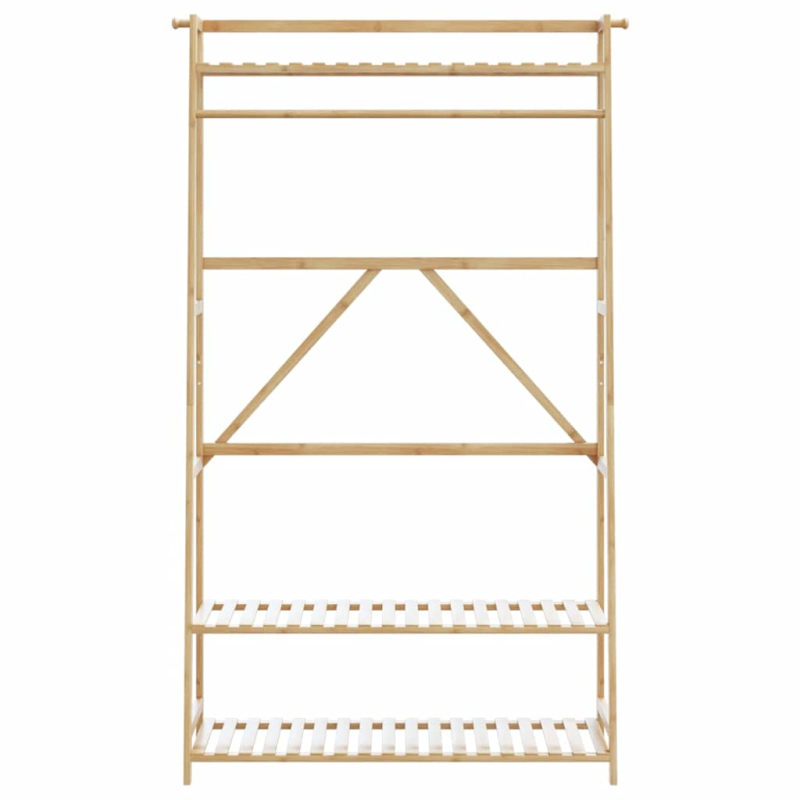 Kleiderständer mit Ablagen 110x40x180 cm Bambus