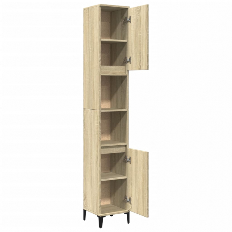 Badschrank Sonoma-Eiche 30x30x190 cm Holzwerkstoff