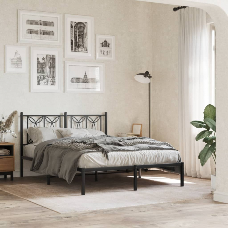 Kopfteil Metall Schwarz 135 cm
