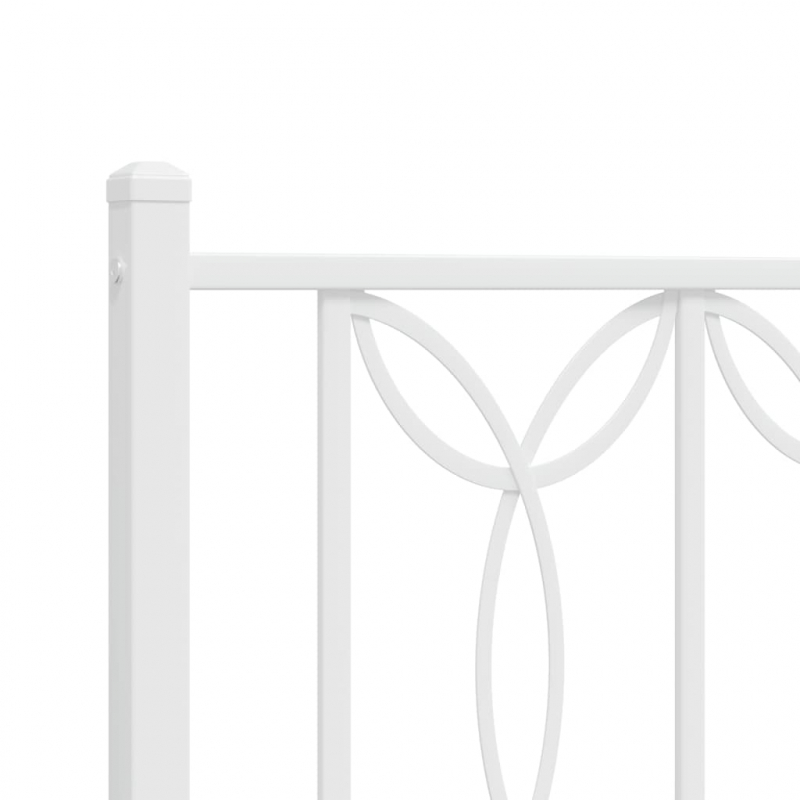 Bettgestell mit Kopf- und Fußteil Metall Weiß 183x213 cm