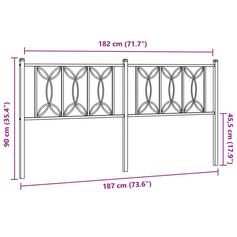 Kopfteil Metall Weiß 180 cm