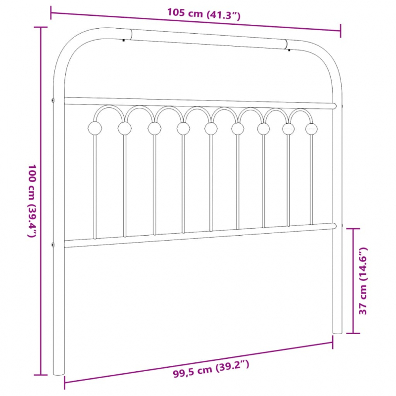 Kopfteil Metall Weiß 100 cm