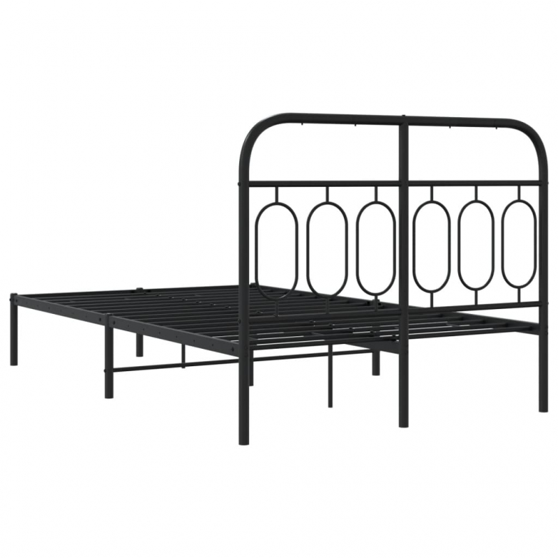 Bettgestell mit Kopfteil Metall Schwarz 120x200 cm