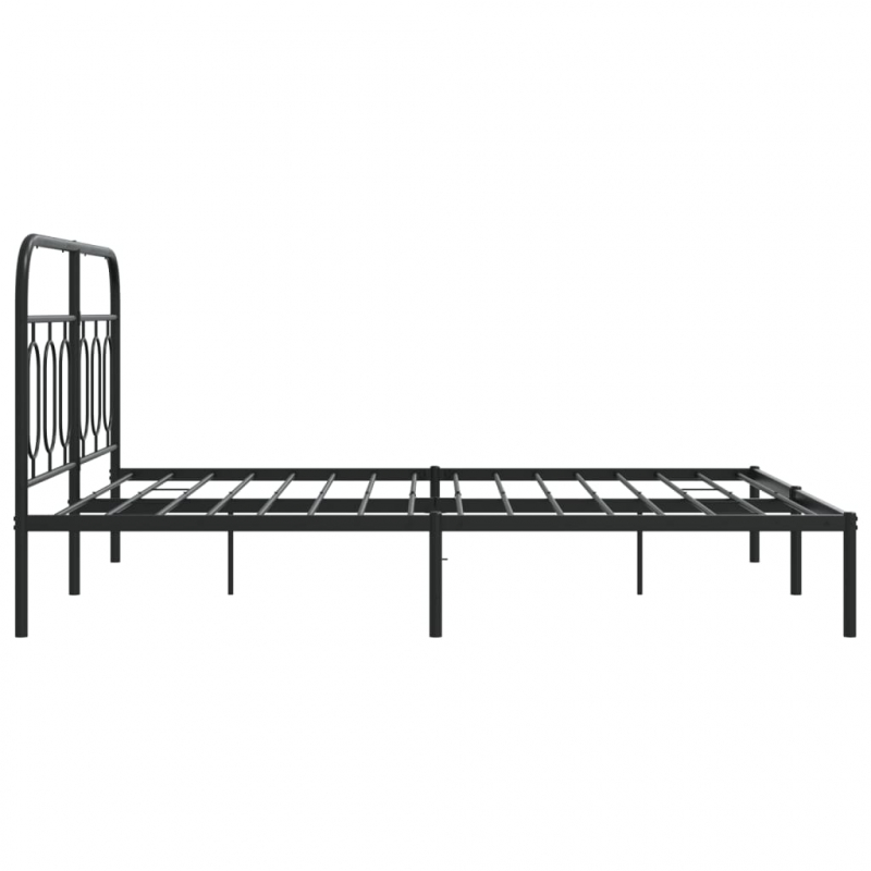 Bettgestell mit Kopfteil Metall Schwarz 150x200 cm