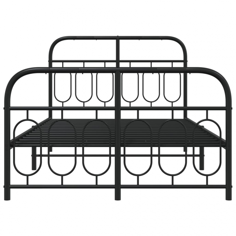 Bettgestell mit Kopf- und Fußteil Metall Schwarz 120x200 cm