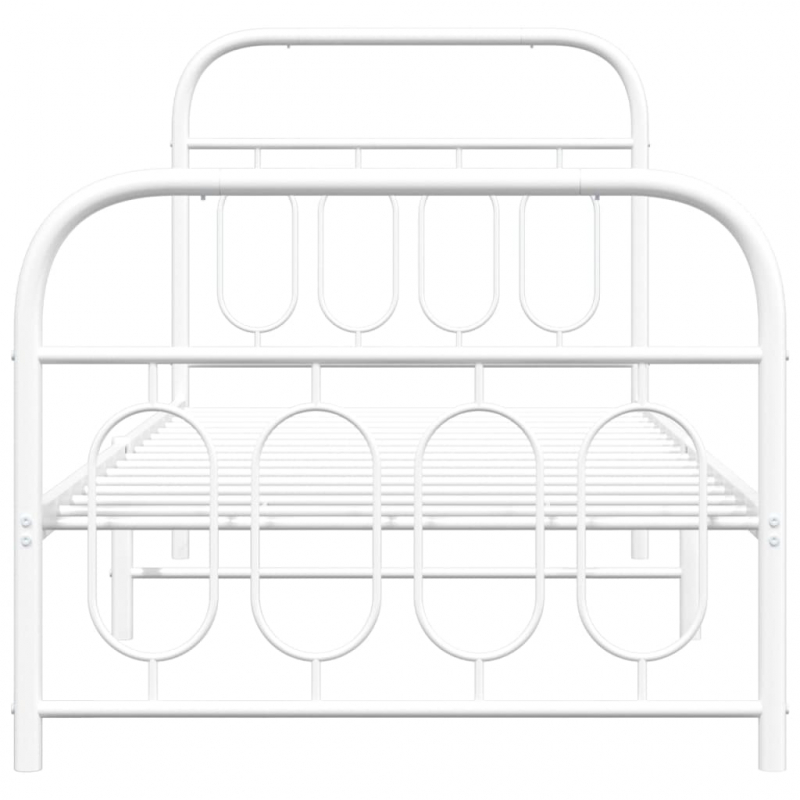 Bettgestell mit Kopf- und Fußteil Metall Weiß 90x200 cm