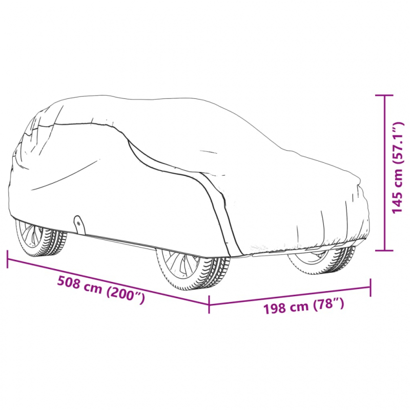 Autoabdeckung für SUV Voll Grau XL Vliesstoff