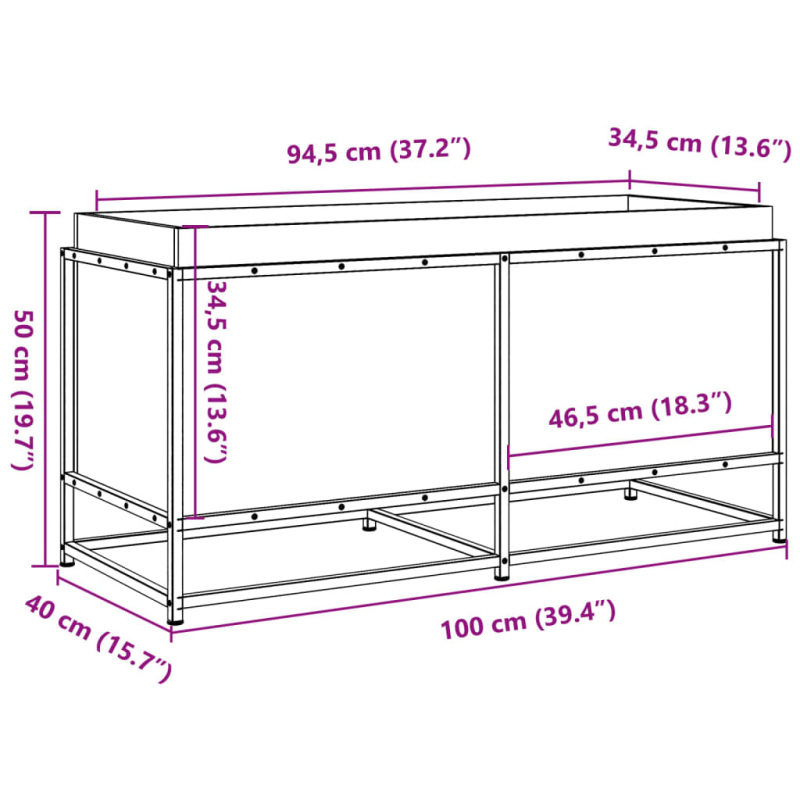 Pflanzkübel 100x40x50 cm Massivholz Douglasie