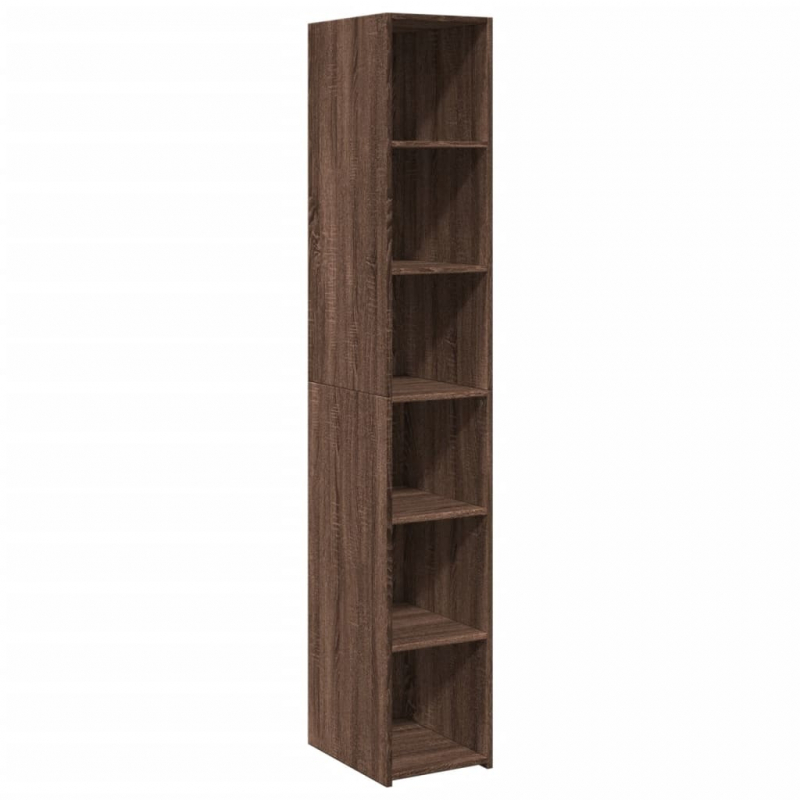 Highboard Braun Eichen-Optik 30x41x185 cm Holzwerkstoff