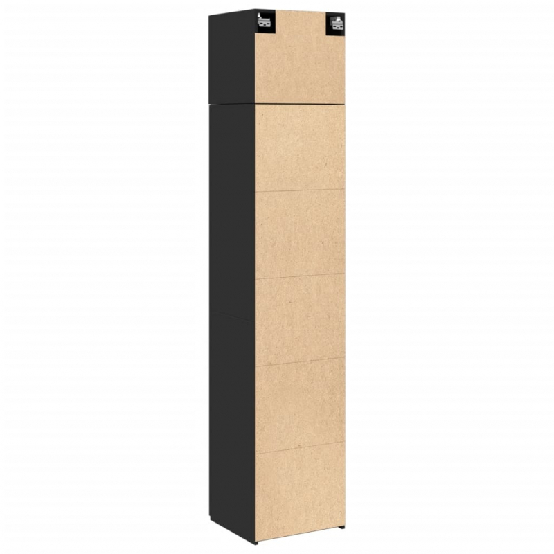 Hochschrank Schmal Schwarz 45x42,5x225 cm Holzwerkstoff