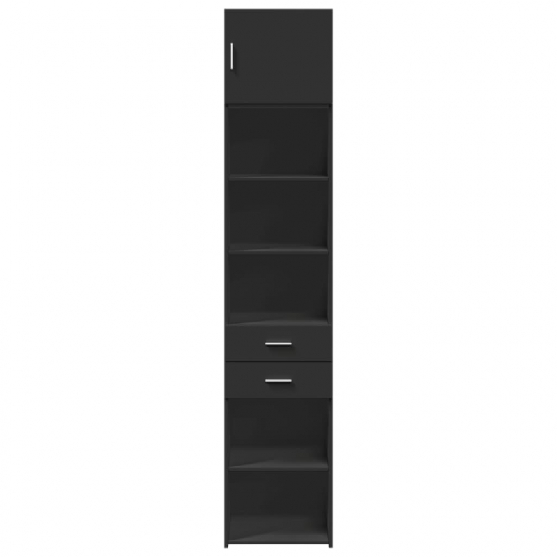 Hochschrank Schmal Schwarz 45x42,5x225 cm Holzwerkstoff
