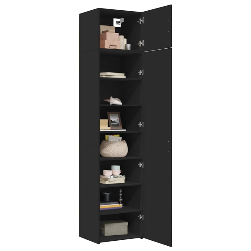 Hochschrank Schmal Schwarz 50x42,5x225 cm Holzwerkstoff