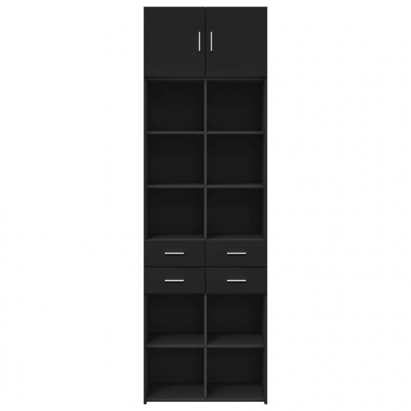 Hochschrank Schwarz 70x42,5x225 cm Holzwerkstoff