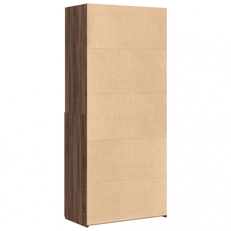 Highboard Braun Eichen-Optik 80x42,5x185 cm Holzwerkstoff