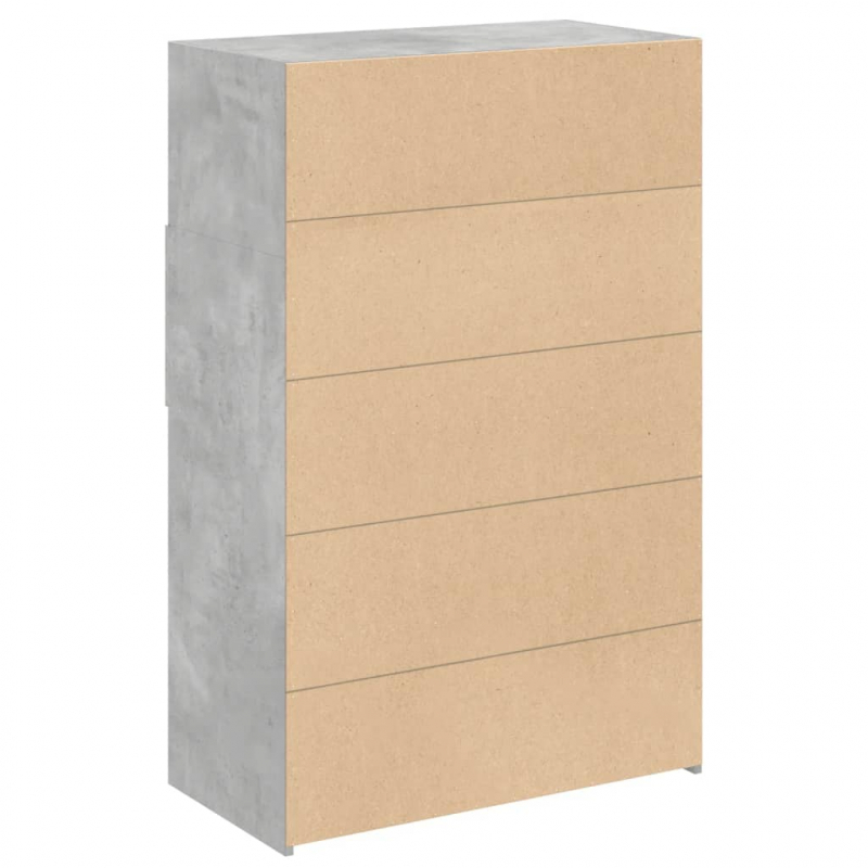 Highboard Betongrau 80x42,5x124 cm Holzwerkstoff