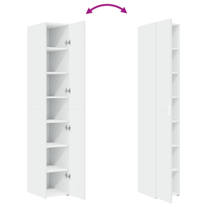 Highboard Weiß 30x42,5x185 cm Holzwerkstoff