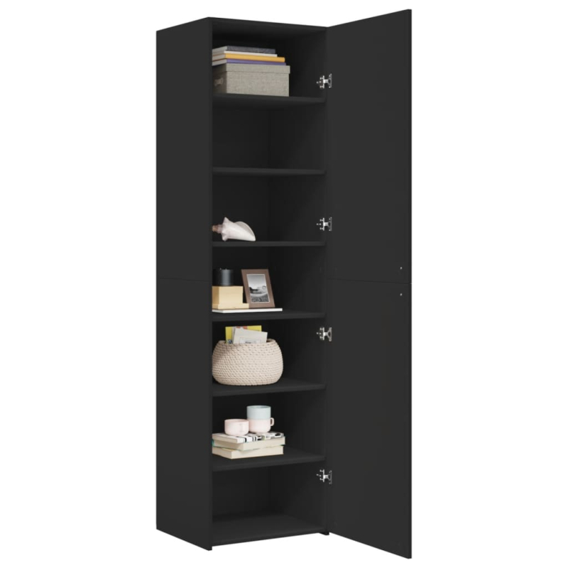 Highboard Schwarz 50x42,5x185 cm Holzwerkstoff
