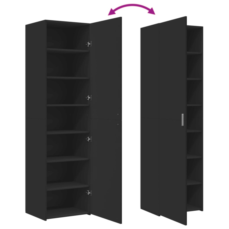 Highboard Schwarz 50x42,5x185 cm Holzwerkstoff