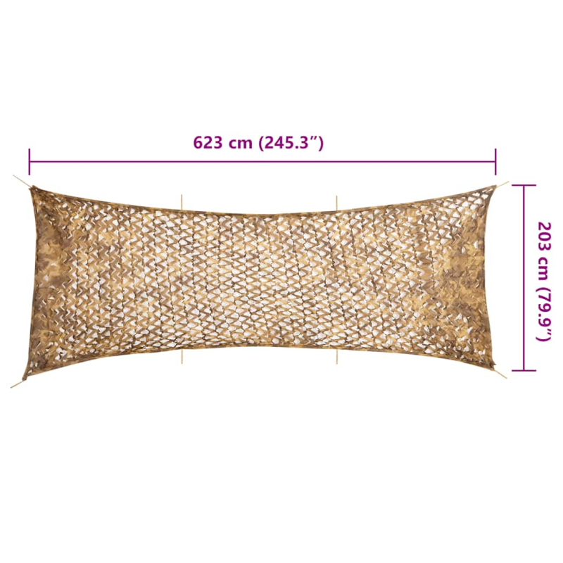 Tarnnetz mit Aufbewahrungstasche 623x203 cm Sandfarbe