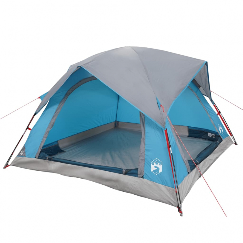 Campingzelt 4 Personen Blau Wasserdicht