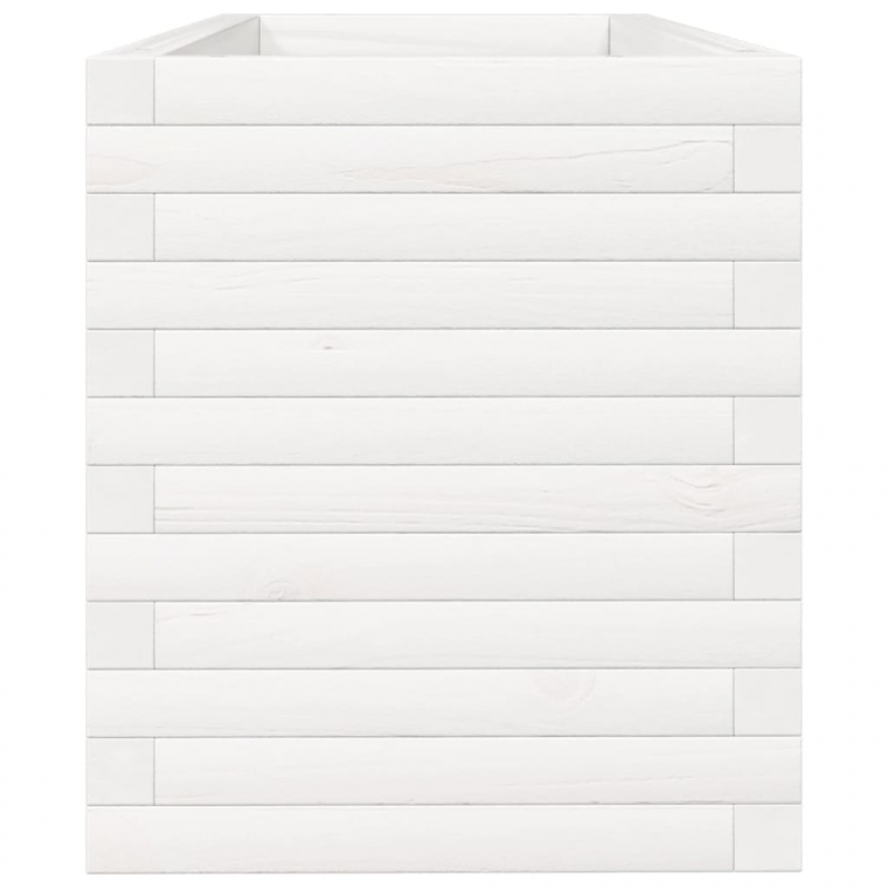 Pflanzkübel Weiß 110x40x45,5 cm Massivholz Kiefer