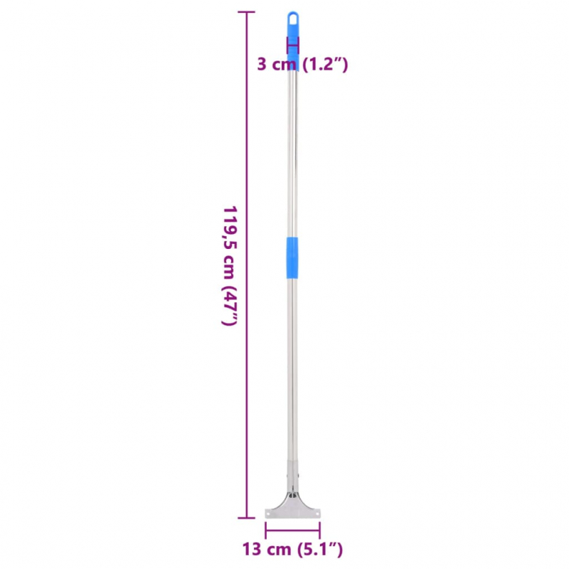 Bodenabzieher-Stiele 5 Stk. 119,5 cm Stahl und Kunststoff