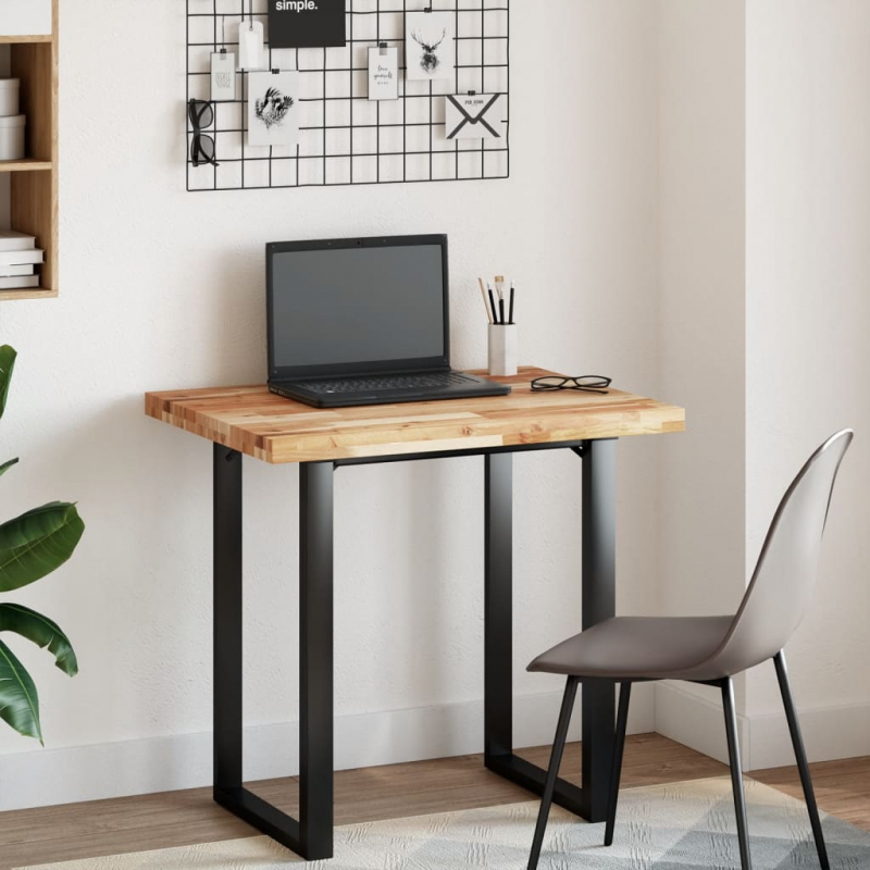 Tischplatte Rechteckig 80x60x4 cm Massivholz Akazie