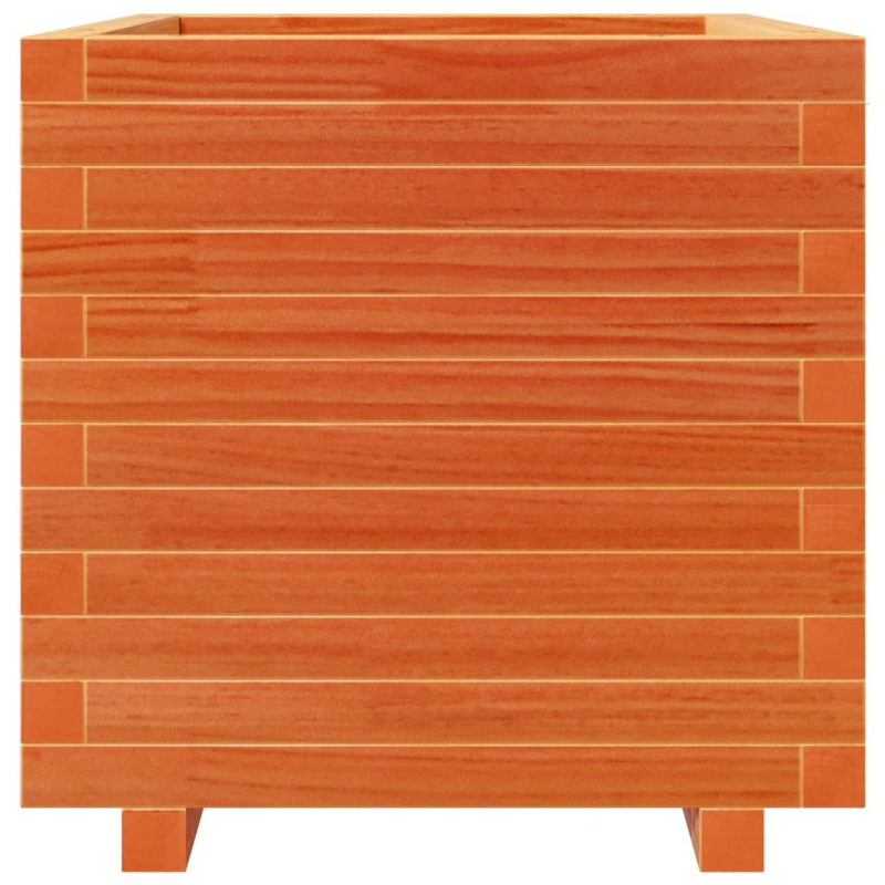 Pflanzkübel Wachsbraun 50x50x49,5 cm Massivholz Kiefer
