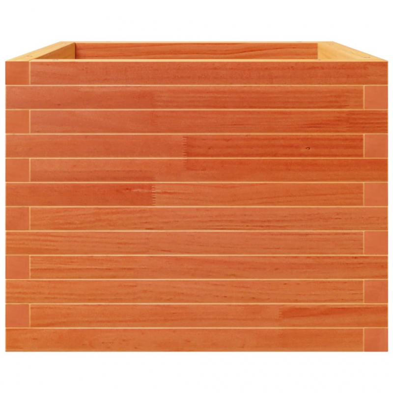Pflanzkübel Wachsbraun 60x60x49,5 cm Massivholz Kiefer