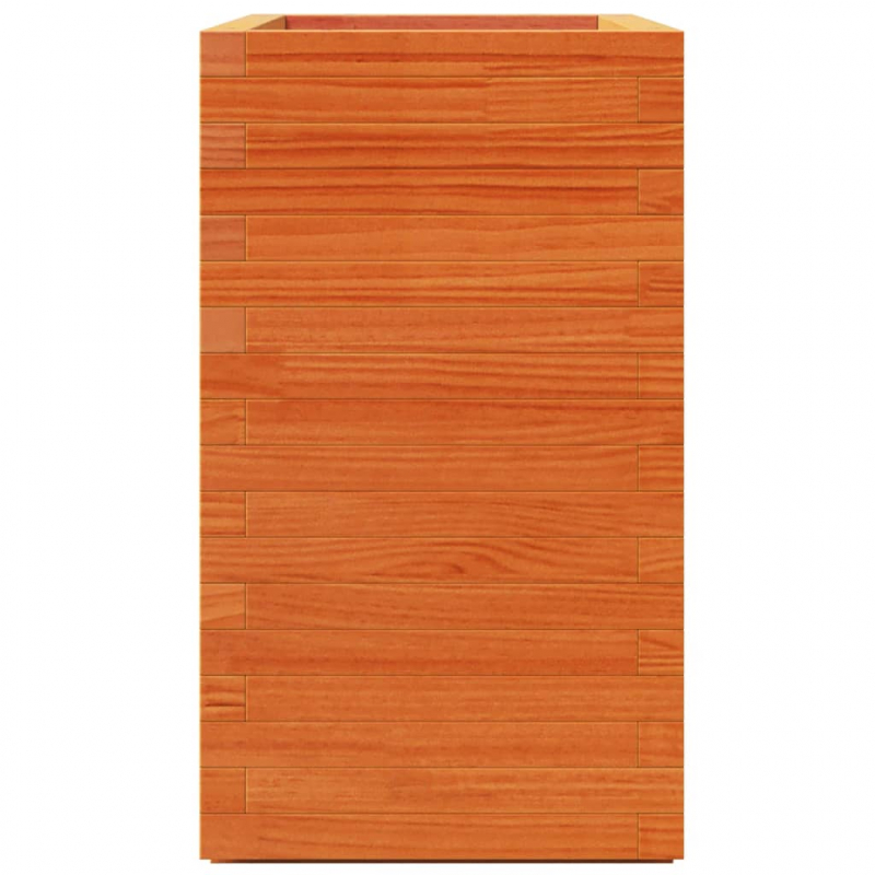 Pflanzkübel Wachsbraun 70x40x72,5 cm Massivholz Kiefer