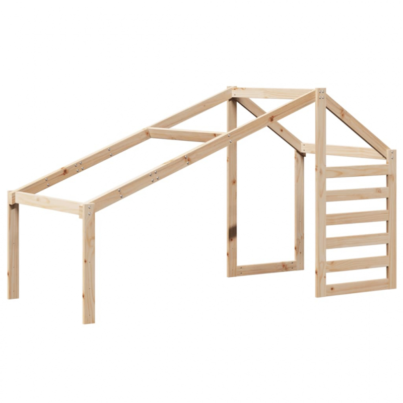 Hochbett mit Leiter und Dach 90x190 cm Massivholz Kiefer