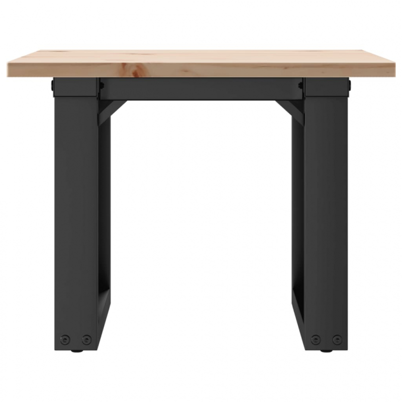 Couchtisch O-Gestell 50x50x35cm Massivholz Kiefer und Stahl
