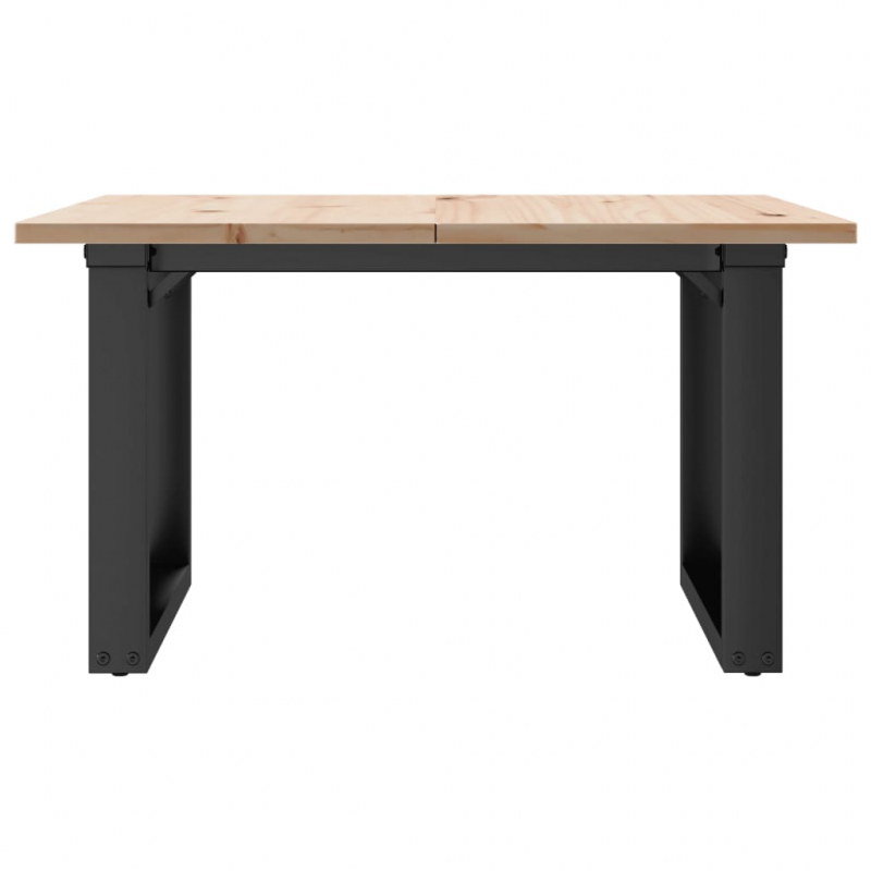 Couchtisch O-Gestell 60x60x40cm Massivholz Kiefer und Stahl
