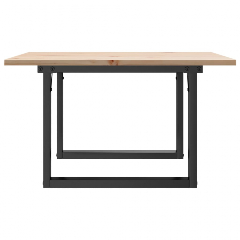 Couchtisch O-Gestell 60x60x40cm Massivholz Kiefer und Stahl