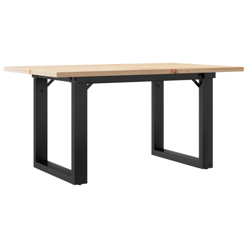 Couchtisch O-Gestell 80x50x40cm Massivholz Kiefer und Stahl