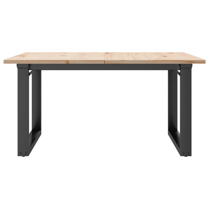 Couchtisch O-Gestell 80x80x45cm Massivholz Kiefer und Stahl