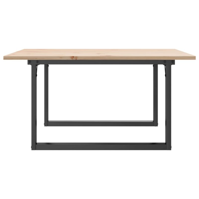 Couchtisch O-Gestell 80x80x45cm Massivholz Kiefer und Stahl