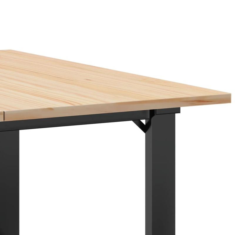 Couchtisch O-Gestell 80x80x45cm Massivholz Kiefer und Stahl